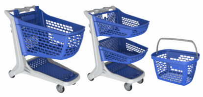 Blue Plastic Shopping Carts