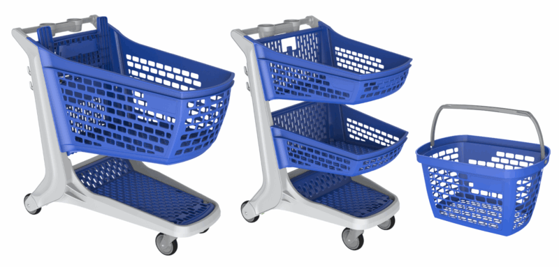 Blue Plastic Shopping Carts