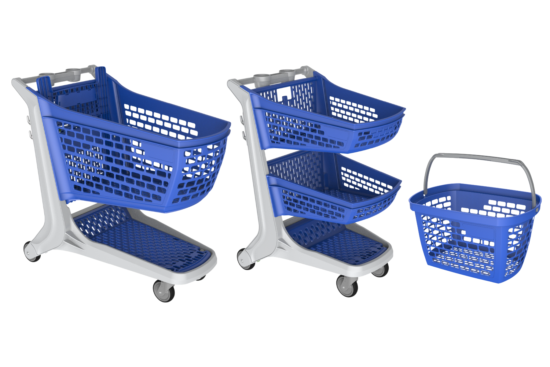 Blue Plastic Shopping Carts